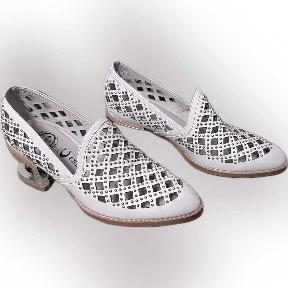 Jeffrey Campbell White Laser-Cut Flats